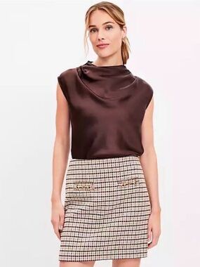 LOFT Horsebit Plaid Mini Skirt 14